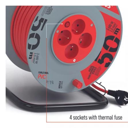 E- prodlu�. buben 50m-4.z�s. 1,5mm PVC