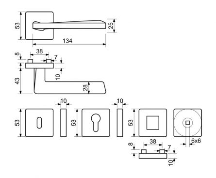 Kov�n� PALERMO BB �tver.rozeta 53x53