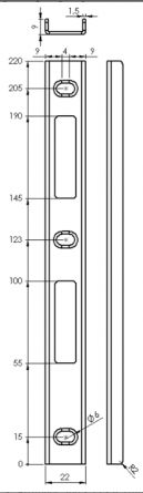 Zadl.z�mek ERBI-protiplech "U"220x22x8.5