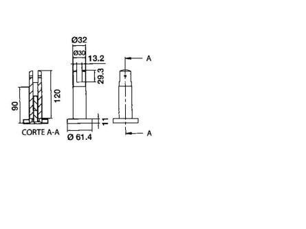 EU KK Podp�ra st�nov� pro desky 13mm AISI304