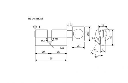 EURO st.vlo�ka 30+35K s knofl�kem pro zaslepen�
