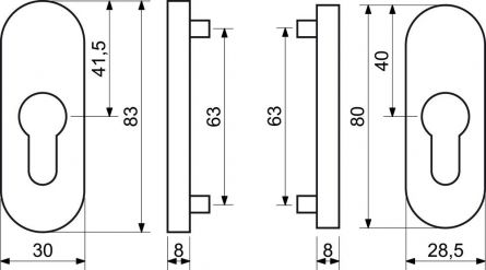 Kov�n� RHD0012 rozeta pro vst.dve�e F4