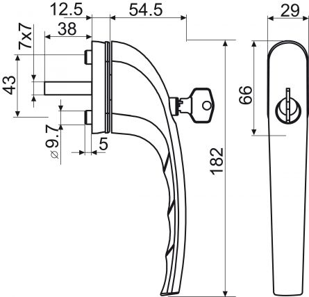 Klika ok.uzam.7/38mm b�l� zinkov� j�dro
