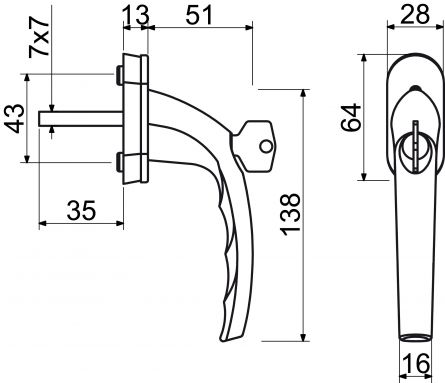 Klika ok.uzamyk. 7/35mm F9 Imit.nerez