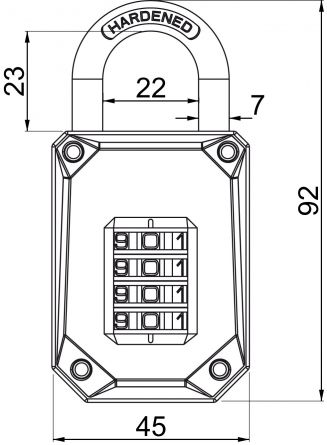 Visac� z�mek RV621 4k�dov� HARDENED