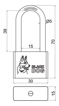 Visac� z�mek RV.BLACKDOG.30 PL dl.oko BLISTR 5.kl