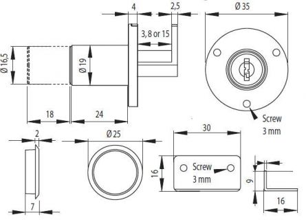 SISO z�mek 919 Cr 15mm
