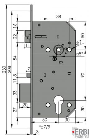 Zadl.z�mek ERBI sam.mech.90/50 L-P MB
