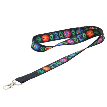 Popruh na krk 20mm �ern� se vzory