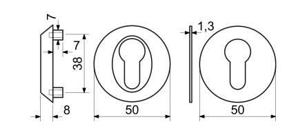 Bezp.ocel.rozeta SR.13.PZ.8.N  8mm