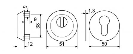 Bezp.ocel.rozeta SR.13.ZA.12.N 12mm