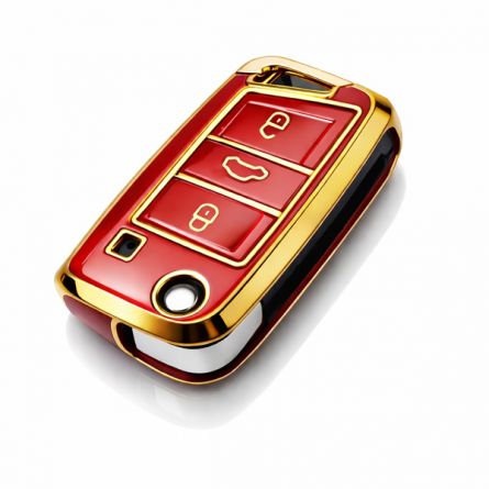 TPU Pouzdro �koda/VW MQB Style flip 3tl. �erven�