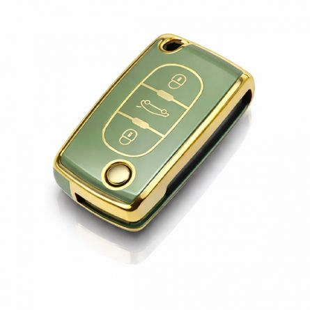 TPU Pouzdro Citroen/Peug.Style 1 flip 3tl. zelen�