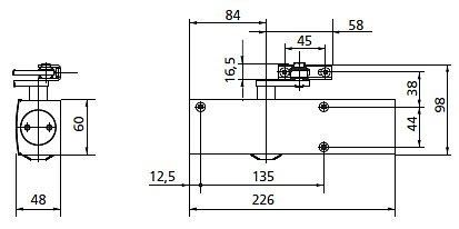Zav�ra� GEZE TS2000 st��brn� s ram�nkem