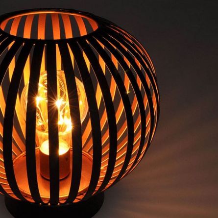 SO- lucerna kovov� kulat� LED, �erno-m�d�n� 19cm