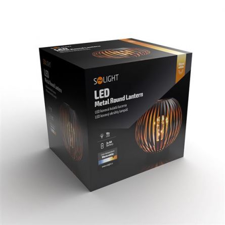 SO- lucerna kovov� kulat� LED, �erno-m�d�n� 19cm