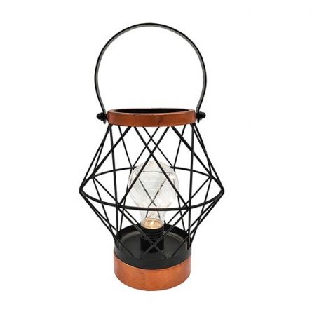 SO- lucerna kovov�  LED, �erno-m�d�n�