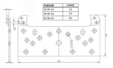 Z�v�s skryt� - plech DX38/0,0 Surov�