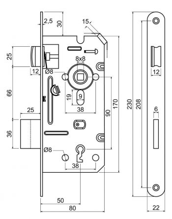 Zadl.z�mek Z.301-BB.90/50/22 P-L
