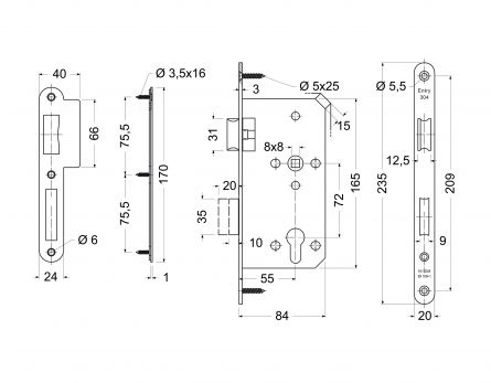 Zadl.z�mek EN.304-PZ.72/55/20 P-L �ERN�