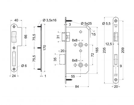 Zadl.z�mek EN.304.WC.72/55/20 P-L �ERN�