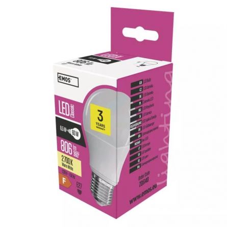 E- ��rovka LED CLS A60 8,5W(60W) 806lm E27 WW