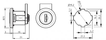 Z�mek schr�nk A01,B01,C01RONIS vyhnut� z.6222