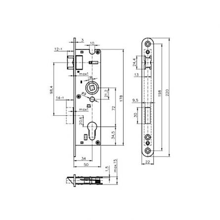 Zadl.z�mek ZZB1 72 lev� �elo 22mm/220mm
