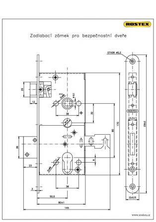 Zadl.z�mek bezp.dve�� PP L Rostex se z�vorou
