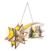 SO- dekorace v�no�n� kometa 30cm d�ev�n�