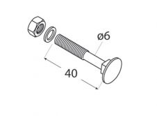DO vratov� �roub 6x40 �ern� hlava 4ks