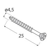 DO vrut do d�eva �ern� hlava 4,5x25 12ks