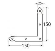 DO rohovn�k ozdobn� 150x150x25x2.5 NAO1