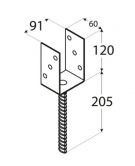 DO patka sloupku 90 "U" PS90U