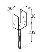 DO patka sloupku 100 "U" PS100U C �ern�