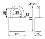 Visac� z�mek 2601 60MM 3BT