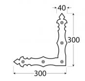 DO rohovn�k ozdobn� 300x300x40x4.0 �ern�