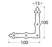 DO rohovn�k ozdobn� 100x100x15x2.0 �ern�