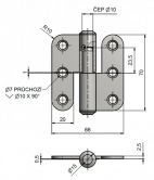 Z�v�s dve�n� 70x66 L rovn� Nerez