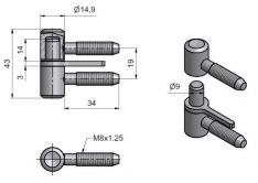 Z�v�s okenn� 40 M8 s h�ebem Zn b�l�