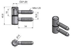 Z�v�s okenn� 40 M8 bez h�ebu Zn b�l�