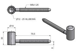 Z�v�s dve�n� 60/12 HD M8x80 ZN b�l�