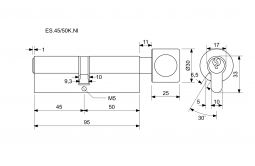 EURO SECURE bezp.vlo�ka 45+K50 nikl BT3