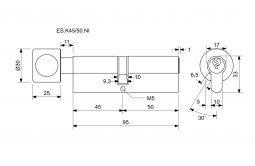 EURO SECURE bezp.vlo�ka 45K+50 nikl BT3