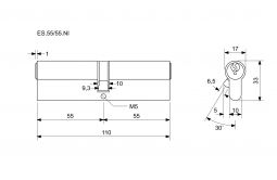EURO SECURE bezp.vlo�ka 55+55 nikl BT3