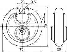Visac� z�mek FORTIS Hard.2kl.nerez kulat