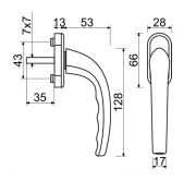 Klika ok.aret. 7/35mm im.nerez plast.o