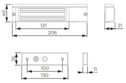 DORCAS Elektromagnet M300R L2S 12/24V 180kg