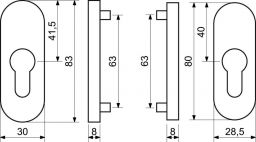 Kov�n� RHD0012 rozeta pro vst.dve�e B�l�