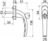 Klika ok.uzamyk. 7/35mm F9 Imit.nerez